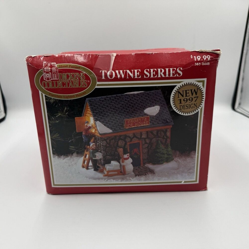 Dickens Collectables Towne Series Christmas Village Frost’s Ice House 1997 Works